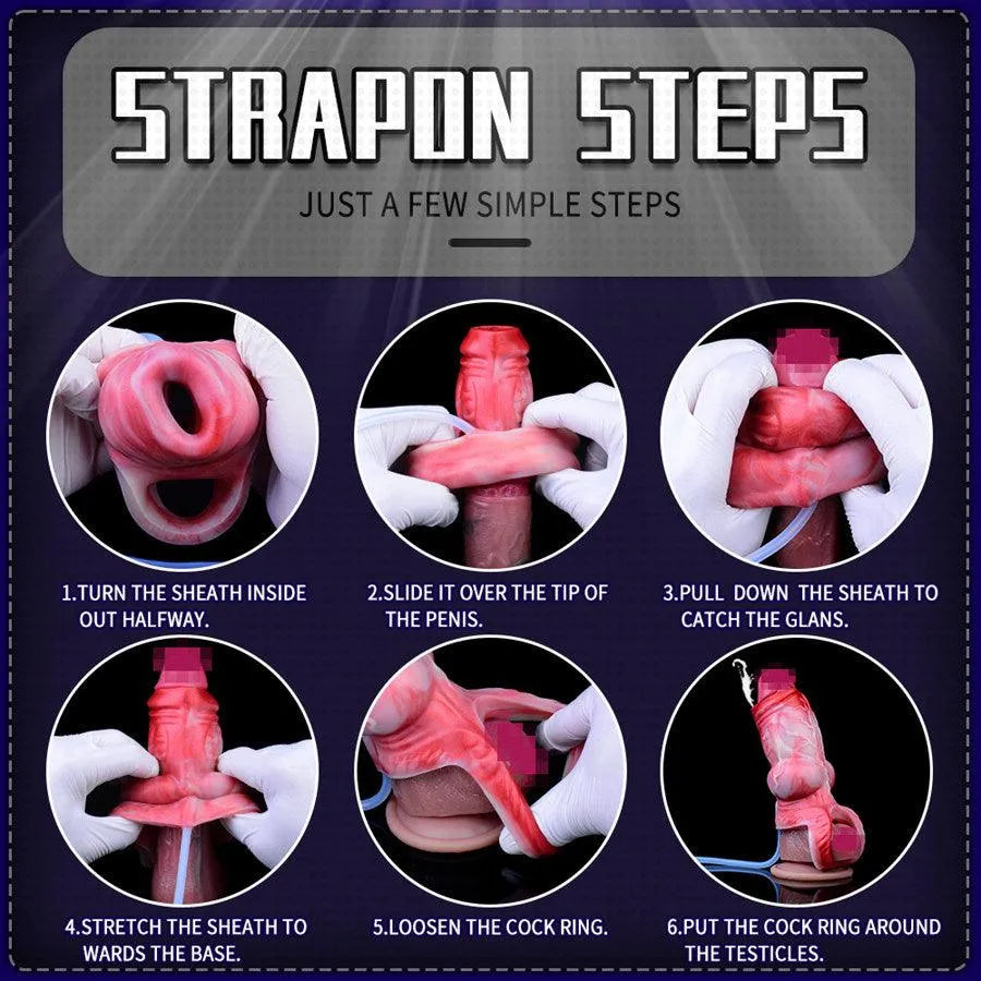 Double Knot Silicone Ejaculating Penis Sleeve