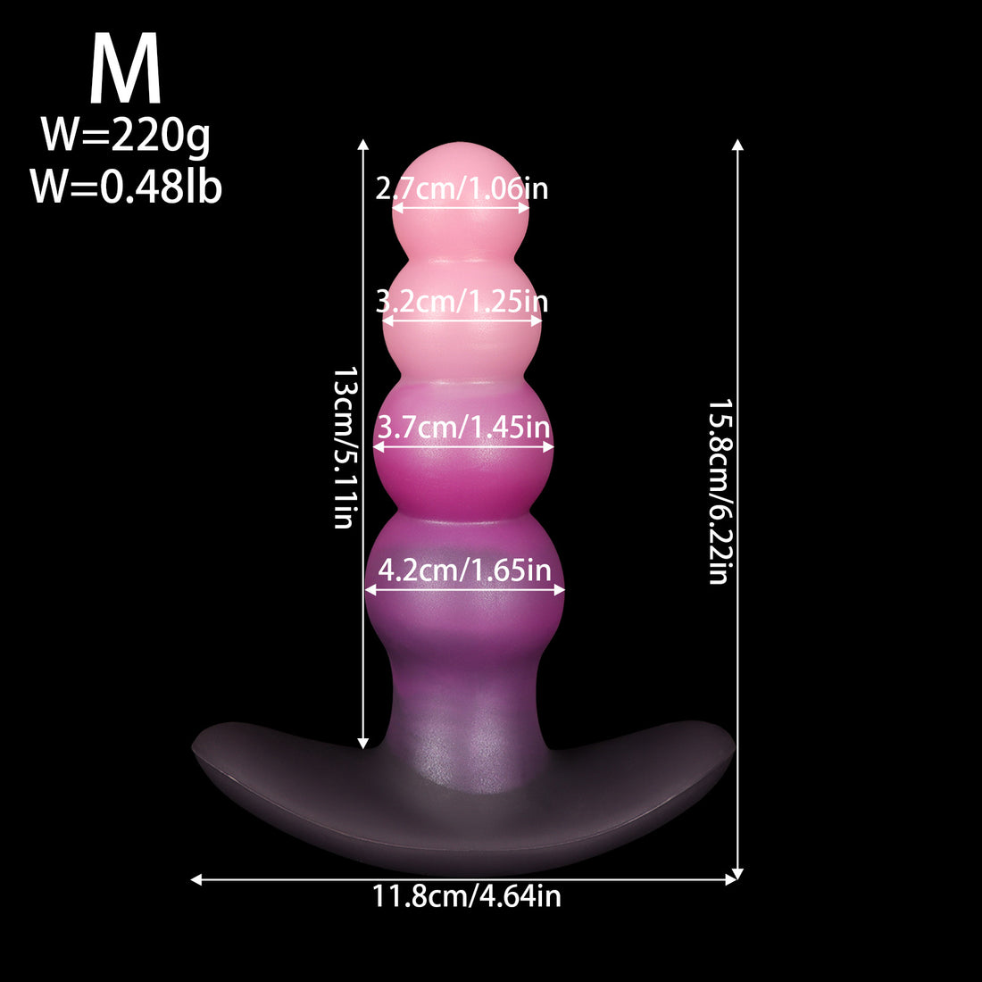 Large Ball Silicone Anal Beads Butt Plug