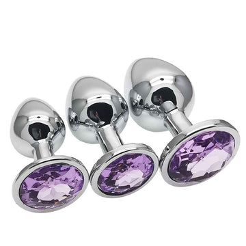 Colorful Jeweled  Beginner Metal Butt Plug Set
