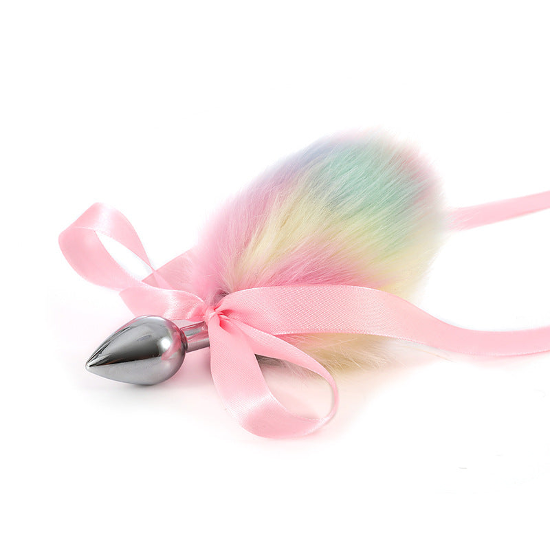 Rainbow Bunny Tail Anal Plug with Ears