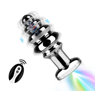 Threaded Metal Luminous Vibrating Anal Plug