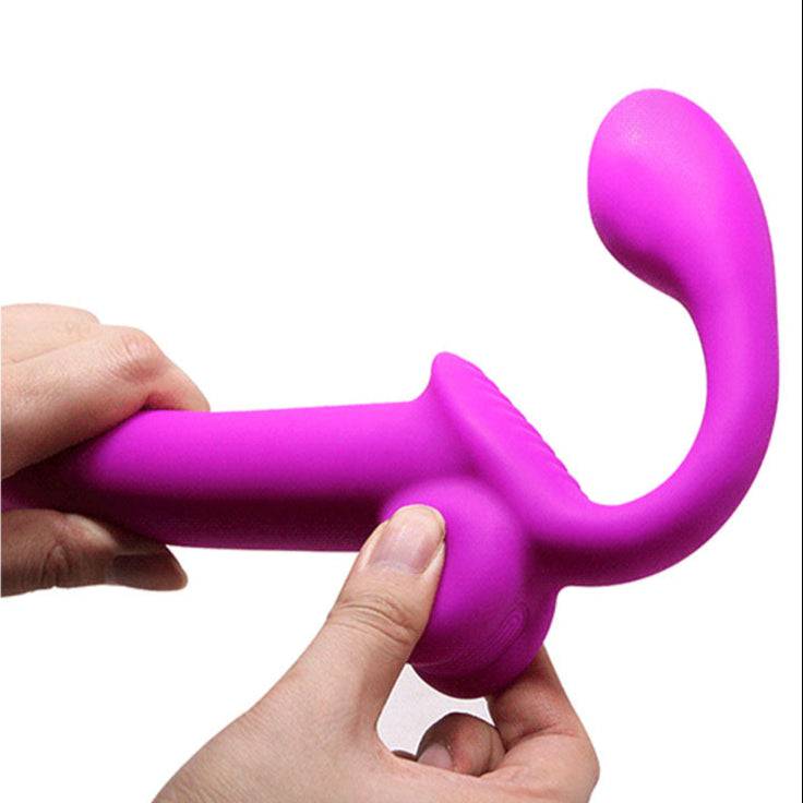 Purple Silicone Lesbian Squirt Strapless Dildo