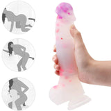 Load image into Gallery viewer, Confetti Dildo Clear Silicone Sex Toy