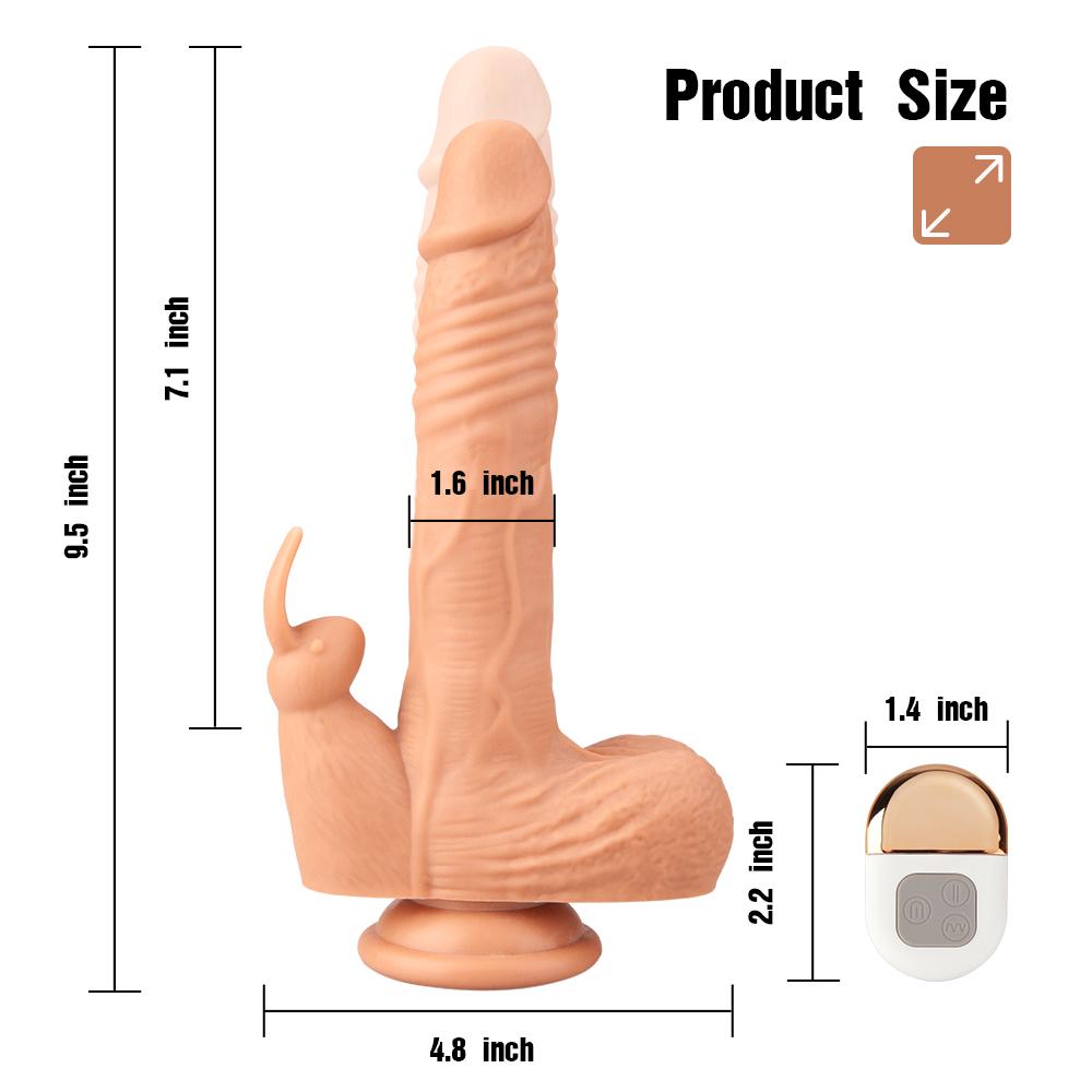 Remote Control 9.5 Inch Realistic Vibrating Rabbit Dildo