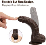 Load image into Gallery viewer, Best 7 Inch Brown Lifelike Glans Veins Testicles Dildo For Beginners