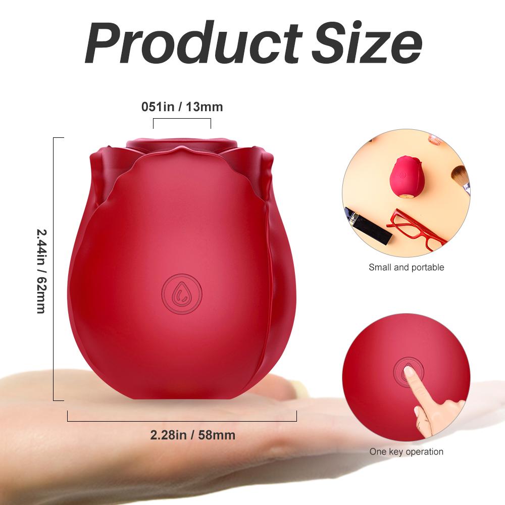 Rose Clit Sucking Vibrator Nipple G-Spot Toys Rechargeable Clitoral Stimulator