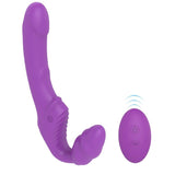 画像をギャラリー ビューアにロード Remote Control Vibrating Strapless Strap On Silicone Dildo Purple Vibrator