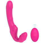 画像をギャラリー ビューアにロード Remote Control Vibrating Strapless Strap On Silicone Dildo Rose Red Vibrator