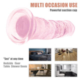 画像をギャラリー ビューアにロード 9.84 Inch Super Suction Pink Transparent Realistic Dildo